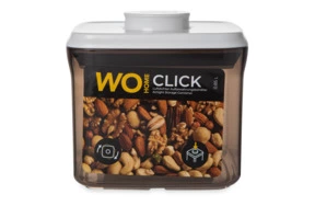 Контейнер для сыпучих продуктов с вакуумной крышкой WO HOME CLICK 850 мл, пластик, коричневый
