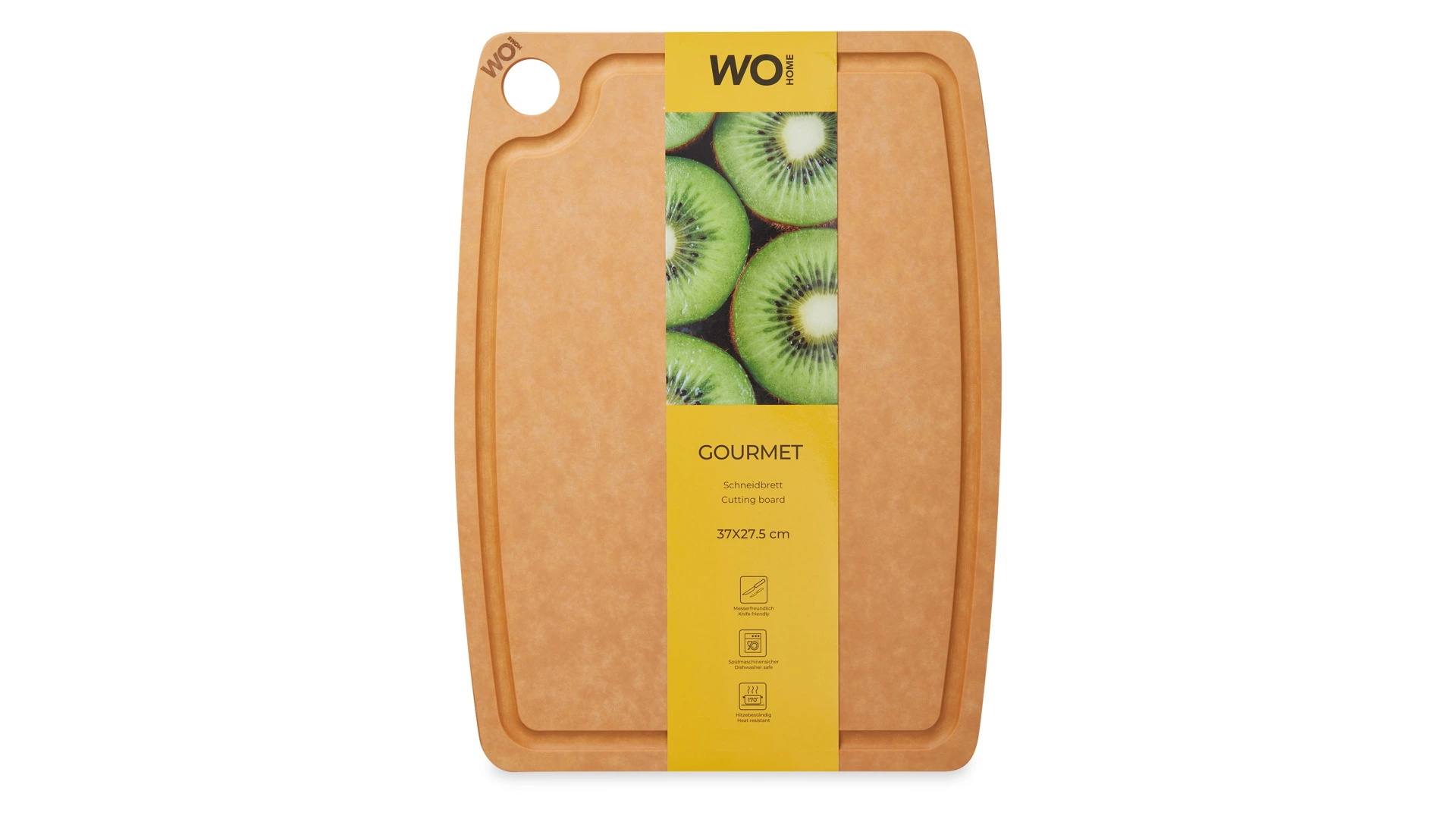 Доска разделочная WO HOME Gourmet 37x27,5 см, древесный композит, бежевая