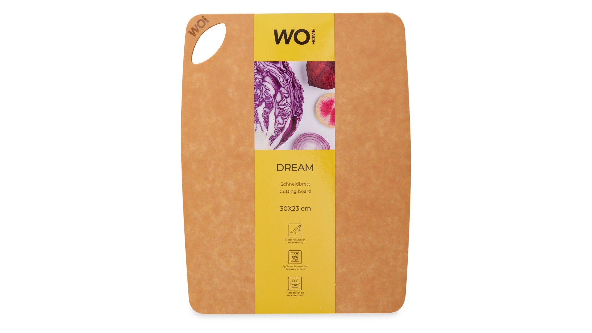 Доска разделочная WO HOME Dream 30x23 см, древесный композит, бежевая
