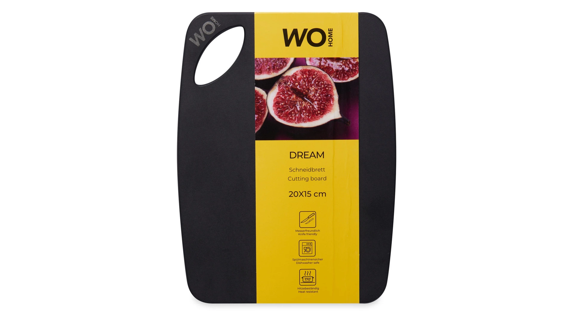 Доска разделочная WO HOME Dream 20x15 см, древесный композит, черная