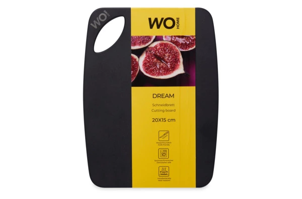 Доска разделочная WO HOME Dream 20x15 см, древесный композит, черная