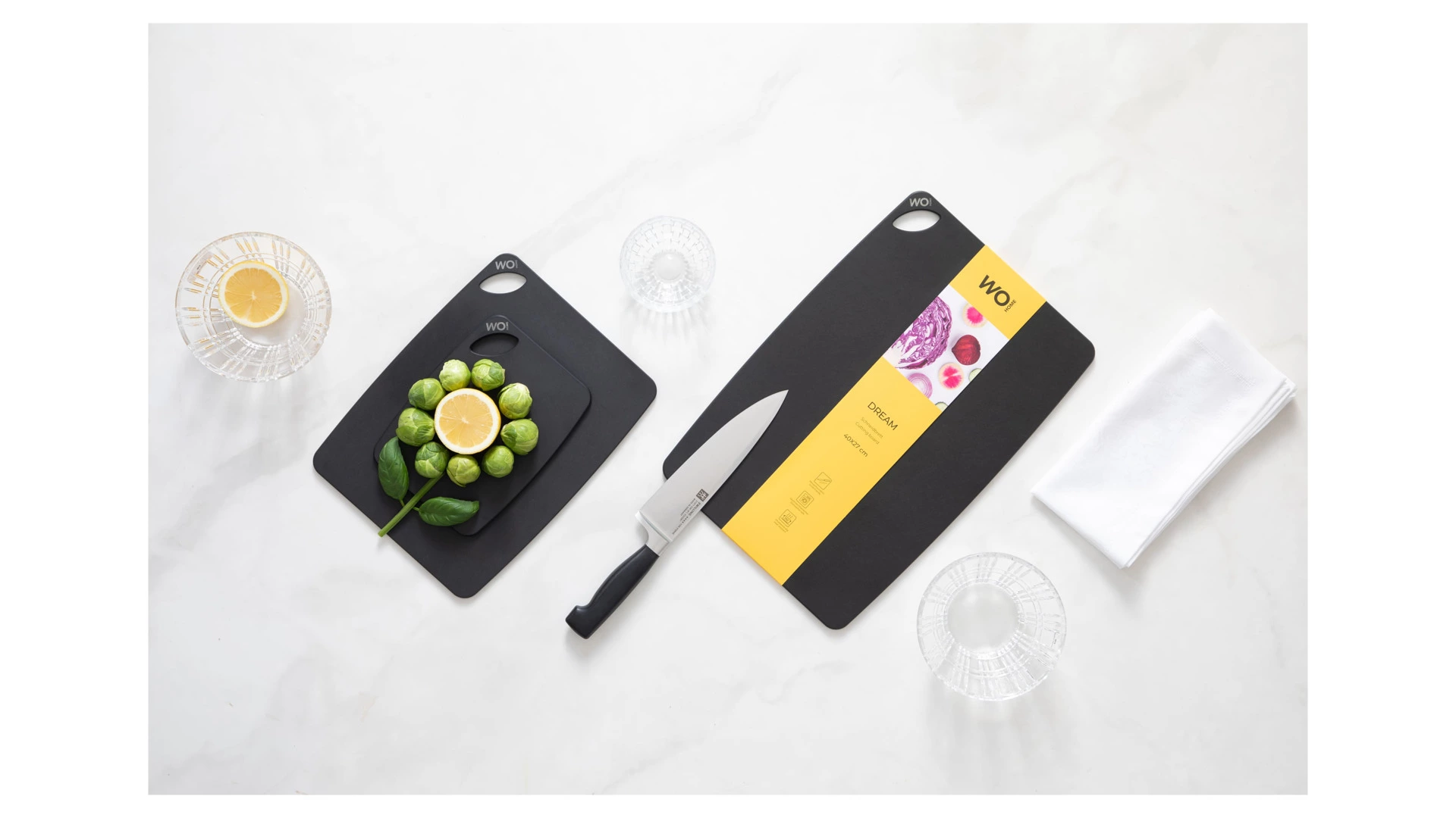 Доска разделочная WO HOME Dream 40х27 см, древесный композит, черная