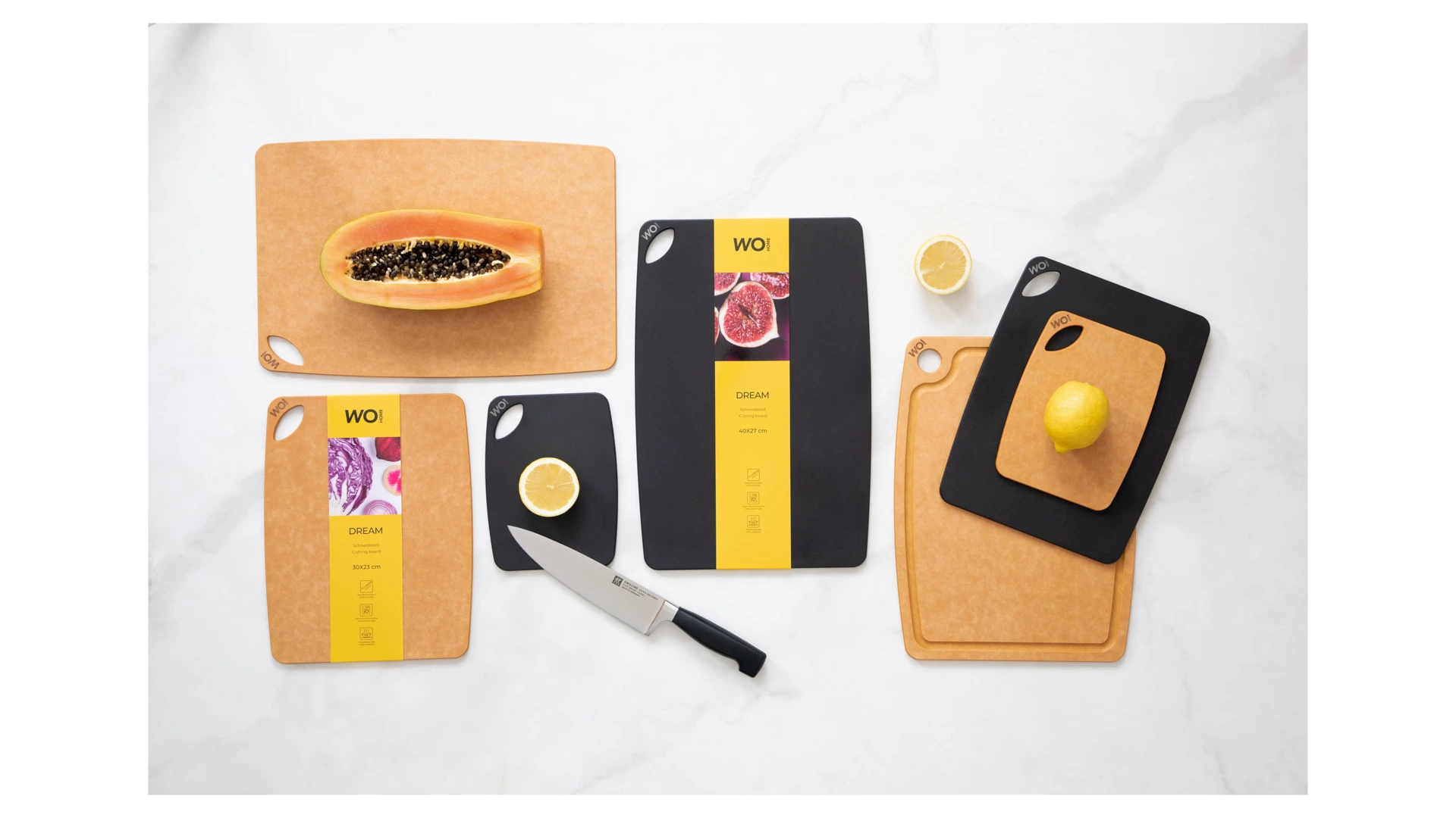 Доска разделочная WO HOME Dream 40х27 см, древесный композит, черная