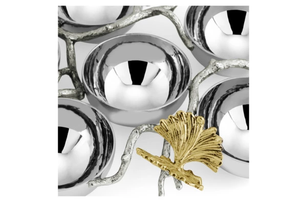 Менажница шестисекционная Michael Aram Бабочки гинкго 28х20 см, сталь нержавеющая