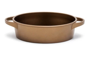 Сотейник для индукции с ручками Luchetti 24 см, алюминий литой, золотой, п/к