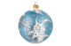 Игрушка елочная шар Bartosh Каменный узор 10 см, стекло, голубой, п/к
