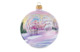 Игрушка елочная шар Bartosh розовое Рождество, пейзаж круговой 10 см, стекло, п/к