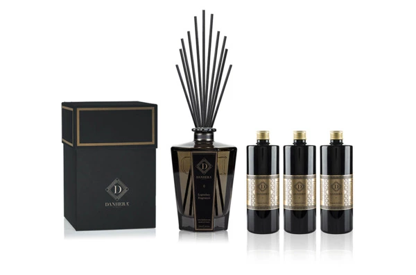 Набор ароматический Danhera Italy Kirce из диффузора 1250 мл и наполнителя 500 мл, 3 шт, черный, п/к