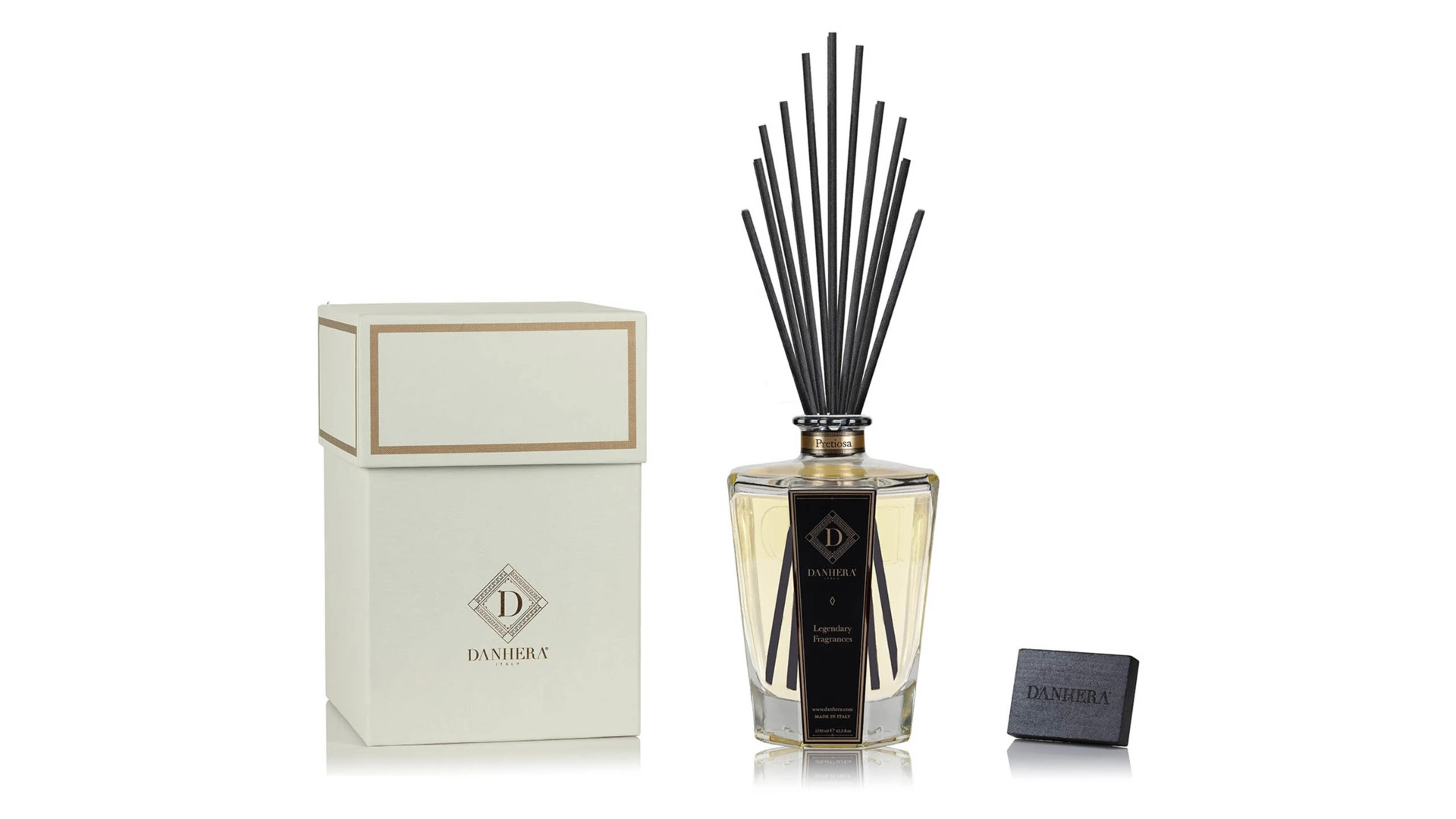 Набор ароматический Danhera Italy Pretiosa из диффузора 1,25л и наполнителя 500 мл, 3 шт, белый, п/к