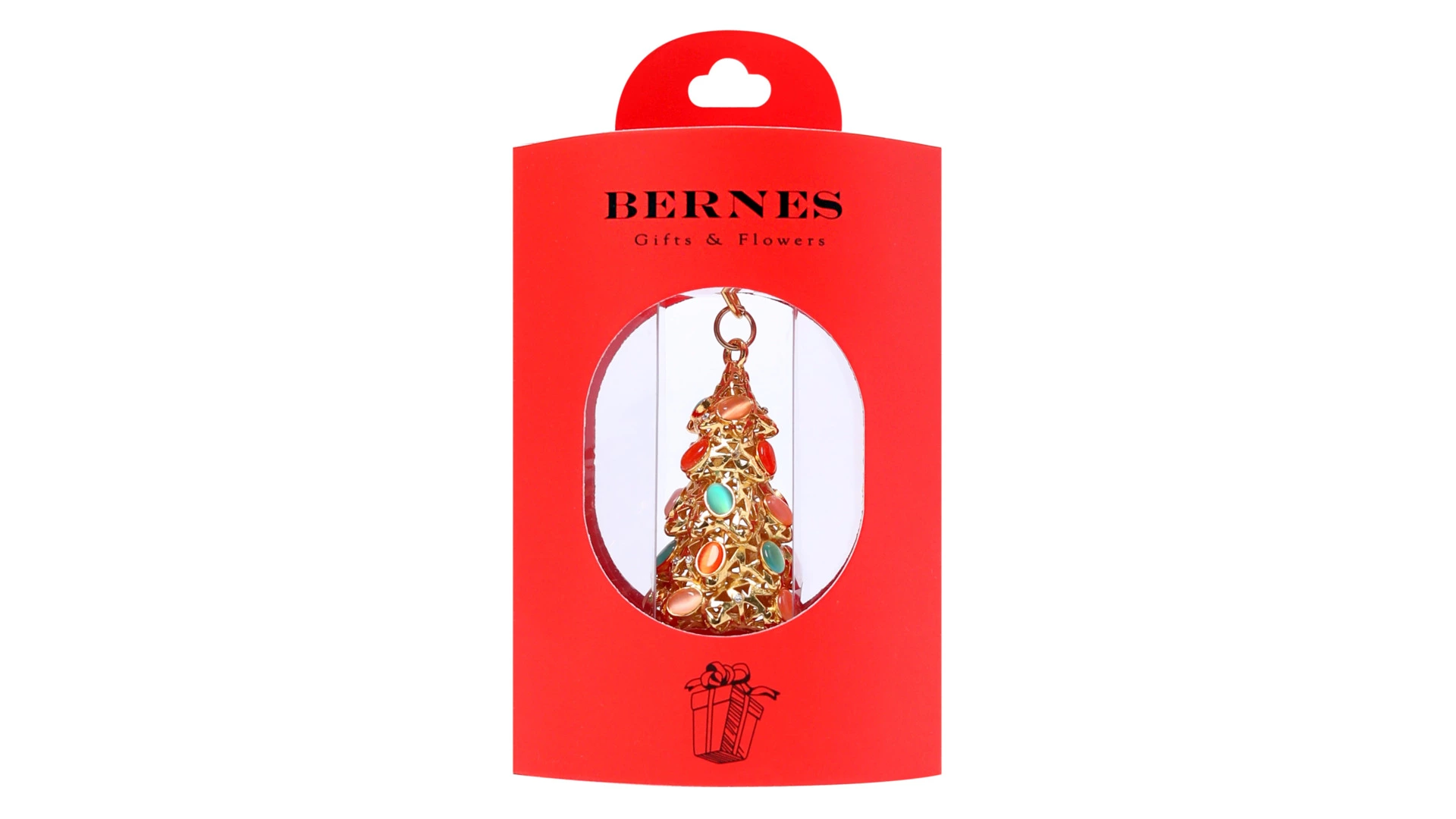 Брелок Bernes Елочка 5 см, латунь, золотой, п/к