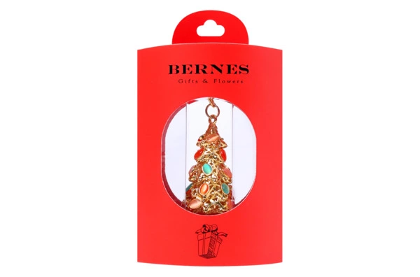 Брелок Bernes Елочка 5 см, латунь, золотой, п/к