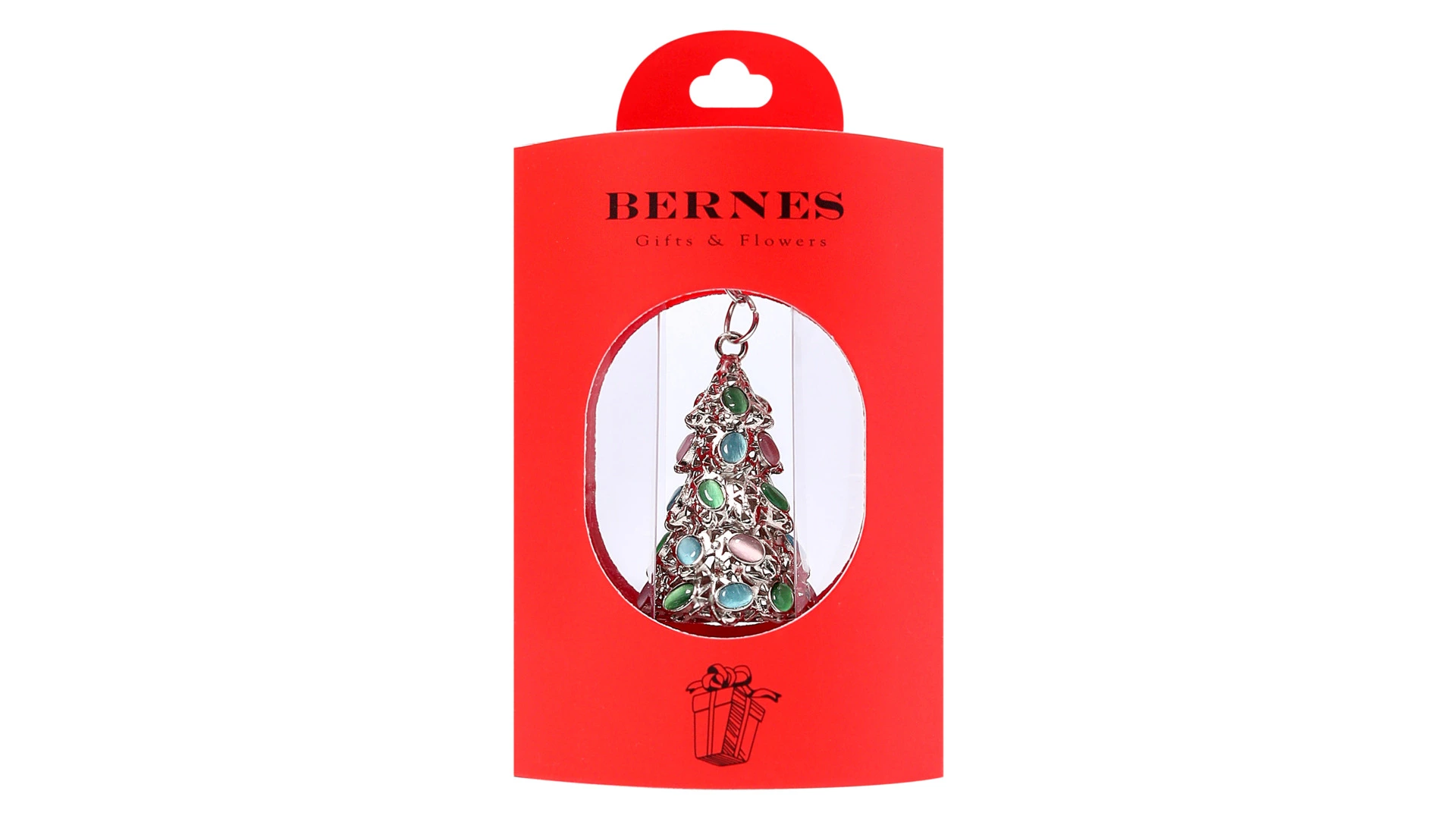 Брелок Bernes Елочка 5 см, латунь, серебристый, п/к