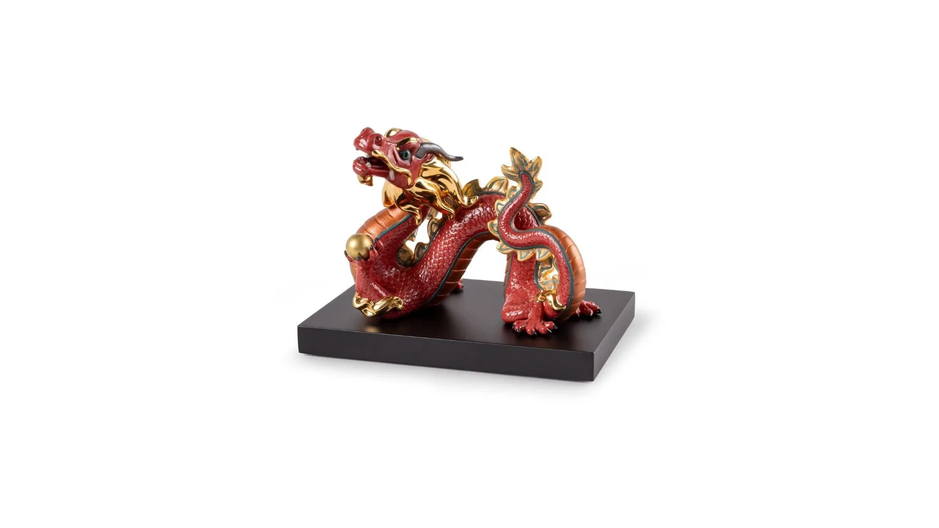Фигурка Lladro Дракон 14х18х15 см, фарфор, красный, лим выпуск