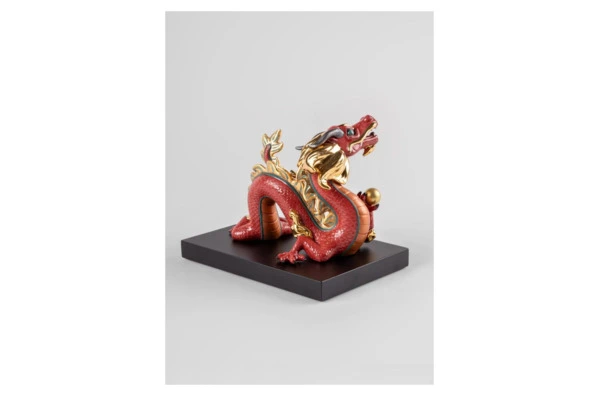 Фигурка Lladro Дракон 14х18х15 см, фарфор, красный, лим выпуск