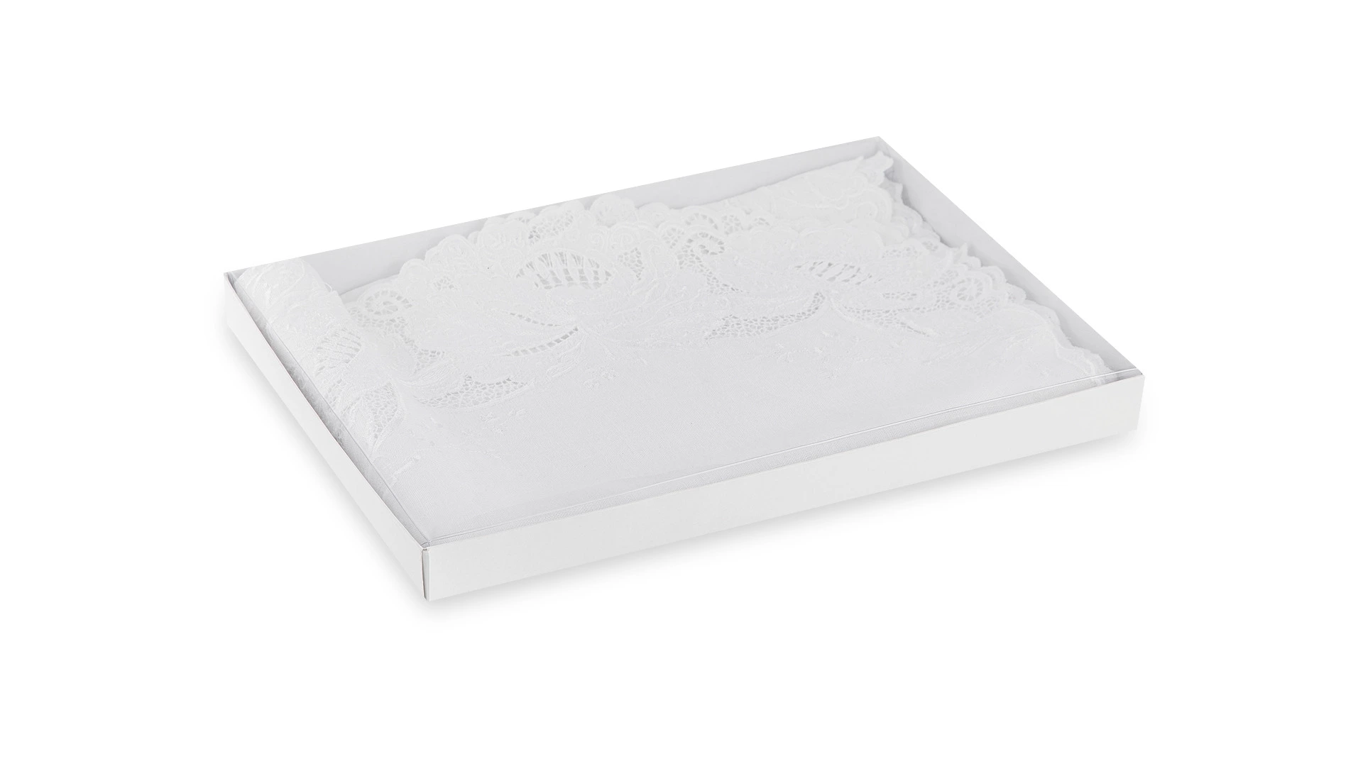 Дорожка для стола Венизное кружево Эмма 145x40 см, лен, белая, п/к