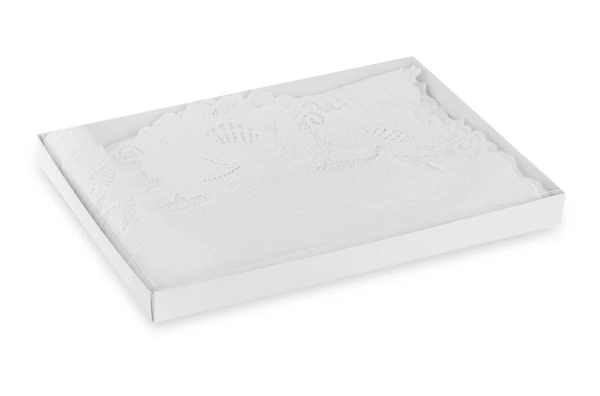 Дорожка для стола Венизное кружево Эмма 145x40 см, лен, белая, п/к