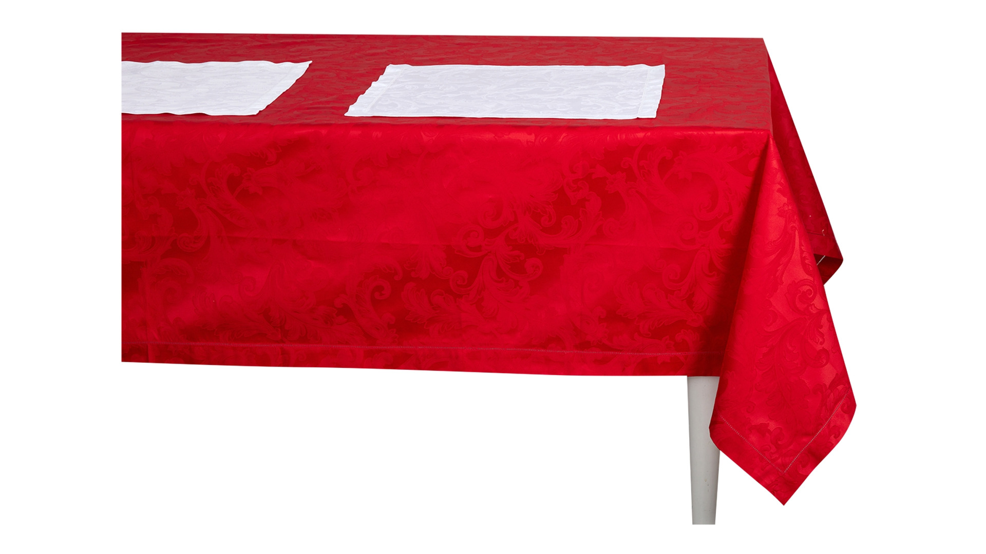 Набор столового белья с пропиткой Кадомский вениз Rosso 7 предметов, красный, хлопок, п/к