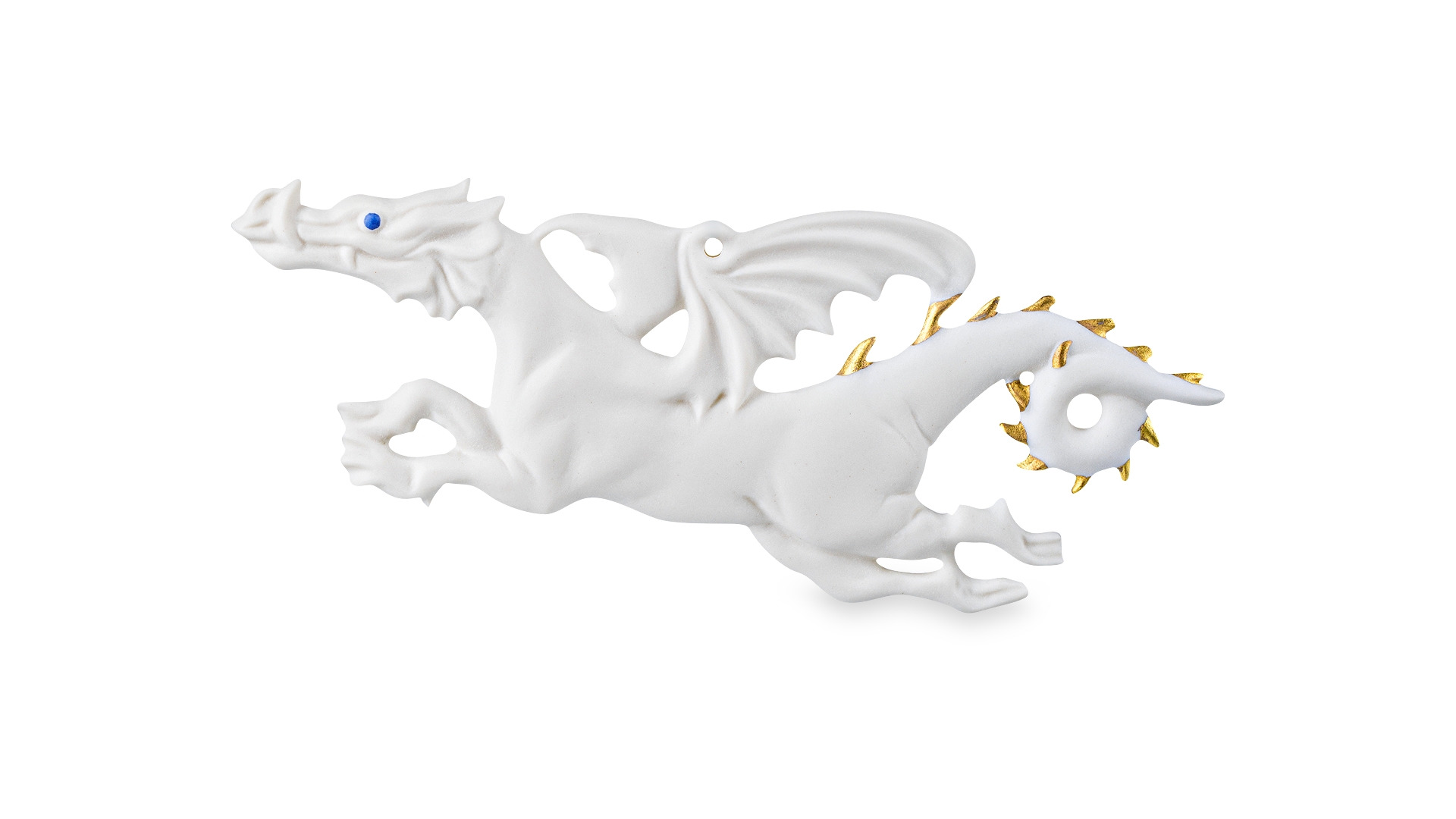 Игрушка елочная декорированная Klimenkoff Дракон 15х5 см, фарфор твердый, п/к