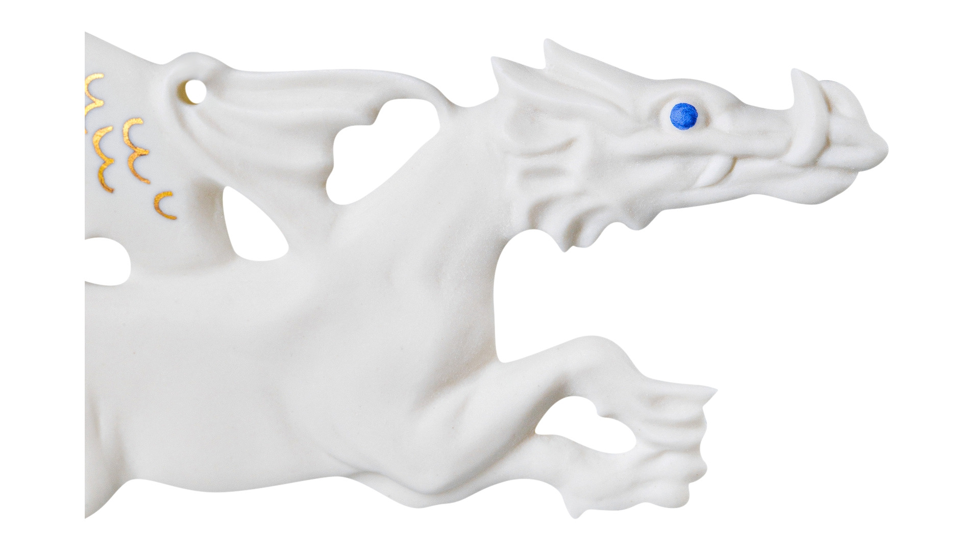 Игрушка елочная декорированная Klimenkoff Дракон 15х5 см, фарфор твердый, п/к