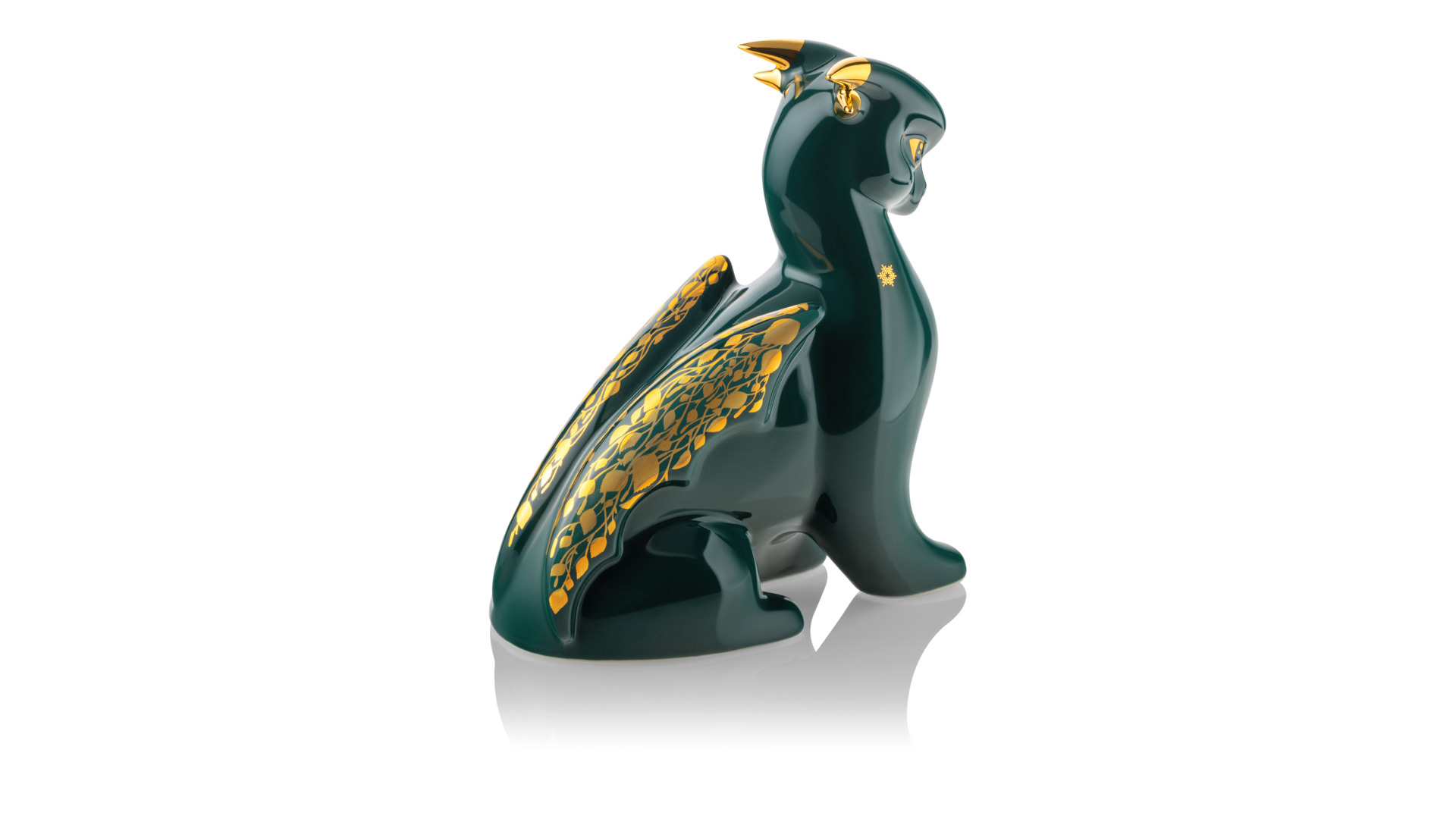 Статуэтка My Ceramic Story Изумрудный дракон 17 см, фарфор твердый, зеленый, п/к