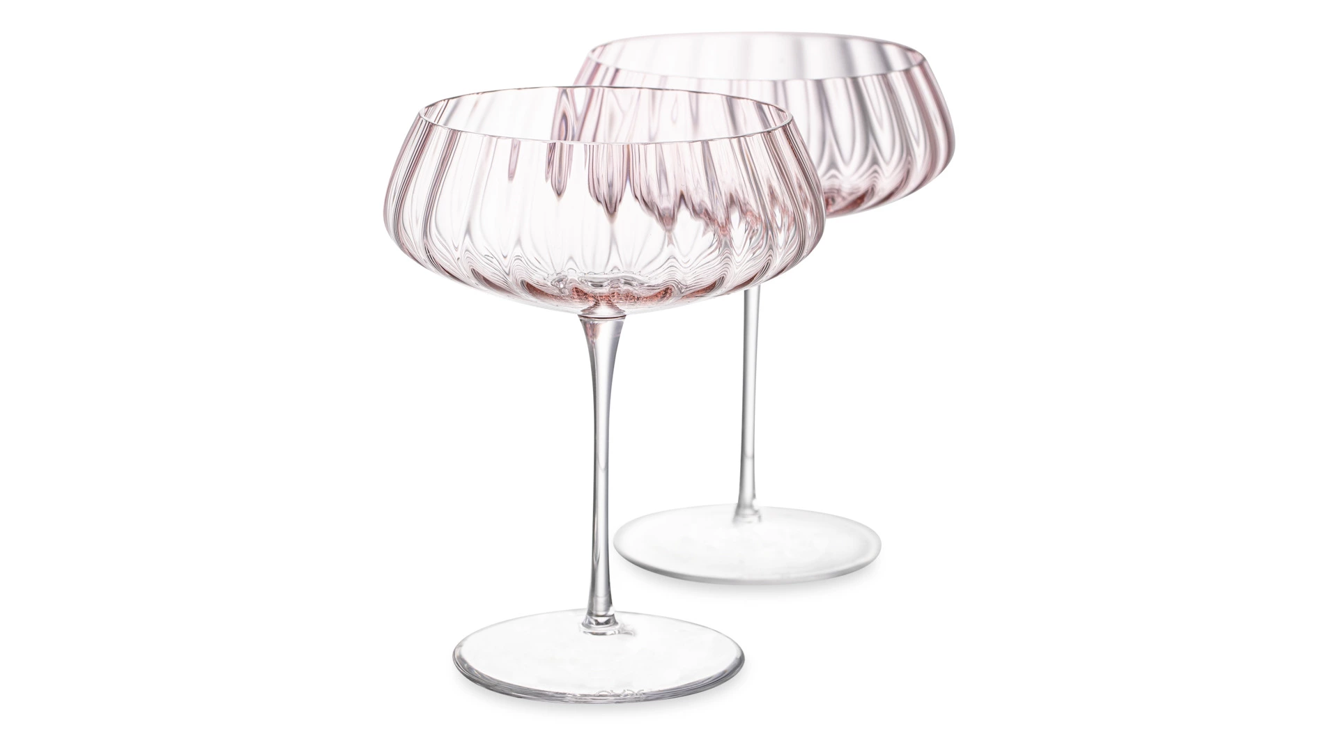 Набор креманок для шампанского Nude Glass Round UP Dusty Rose 400 мл, 2 шт, стекло хрустальное