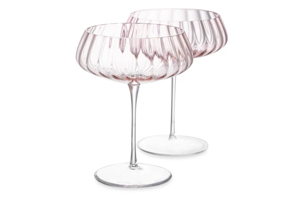 Набор креманок для шампанского Nude Glass Round UP Dusty Rose 400 мл, 2 шт, стекло хрустальное