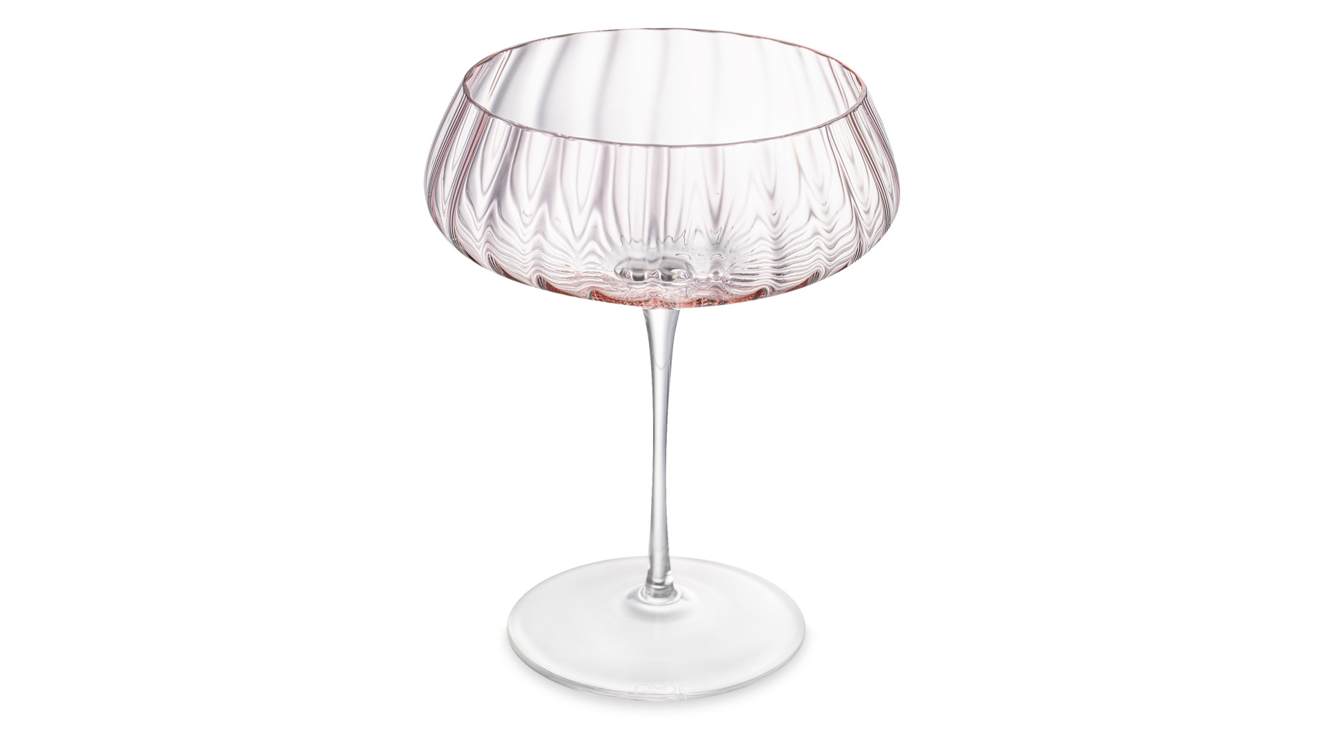 Набор креманок для шампанского Nude Glass Round UP Dusty Rose 400 мл, 2 шт, хрусталь, розовый
