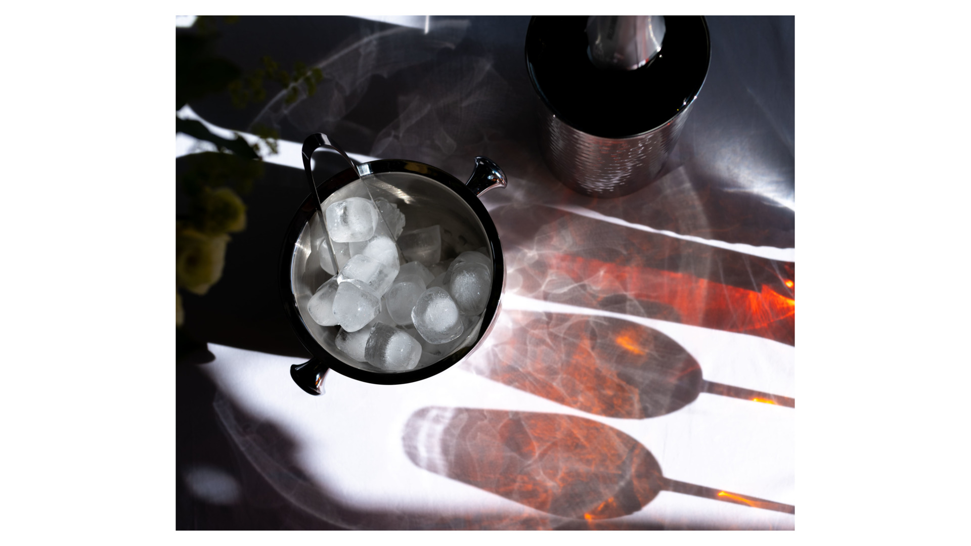 Ведерко для льда с крышкой и щипцами Edzard Рико Н21 см, сталь нержавеющая