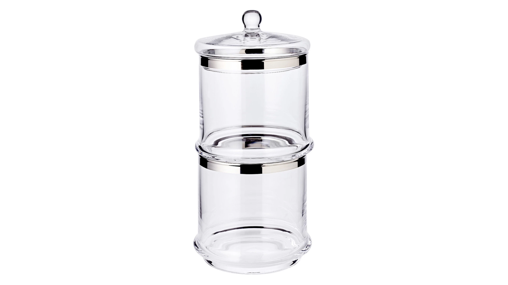 Банка для конфет с крышкой двухъярусная Edzard Лия d13хh29 см, выдувное хрустальное стекло