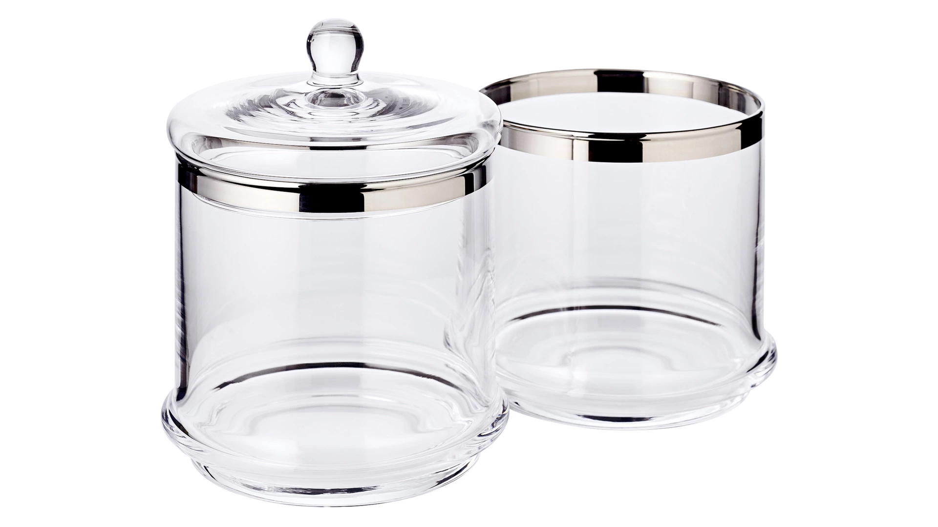 Банка для конфет с крышкой двухъярусная Edzard Лия d13хh29 см, выдувное хрустальное стекло