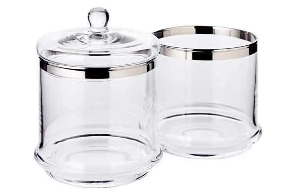 Банка для конфет с крышкой двухъярусная Edzard Лия d13хh29 см, выдувное хрустальное стекло