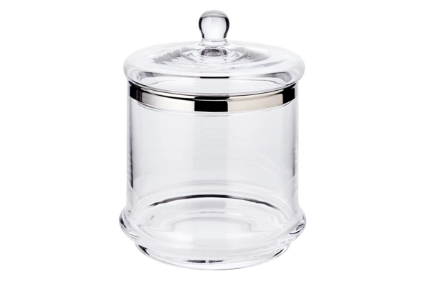 Банка для конфет с крышкой двухъярусная Edzard Лия d13хh29 см, выдувное хрустальное стекло