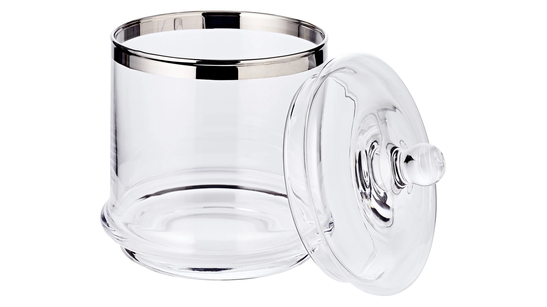 Банка для конфет с крышкой двухъярусная Edzard Лия d13хh29 см, выдувное хрустальное стекло