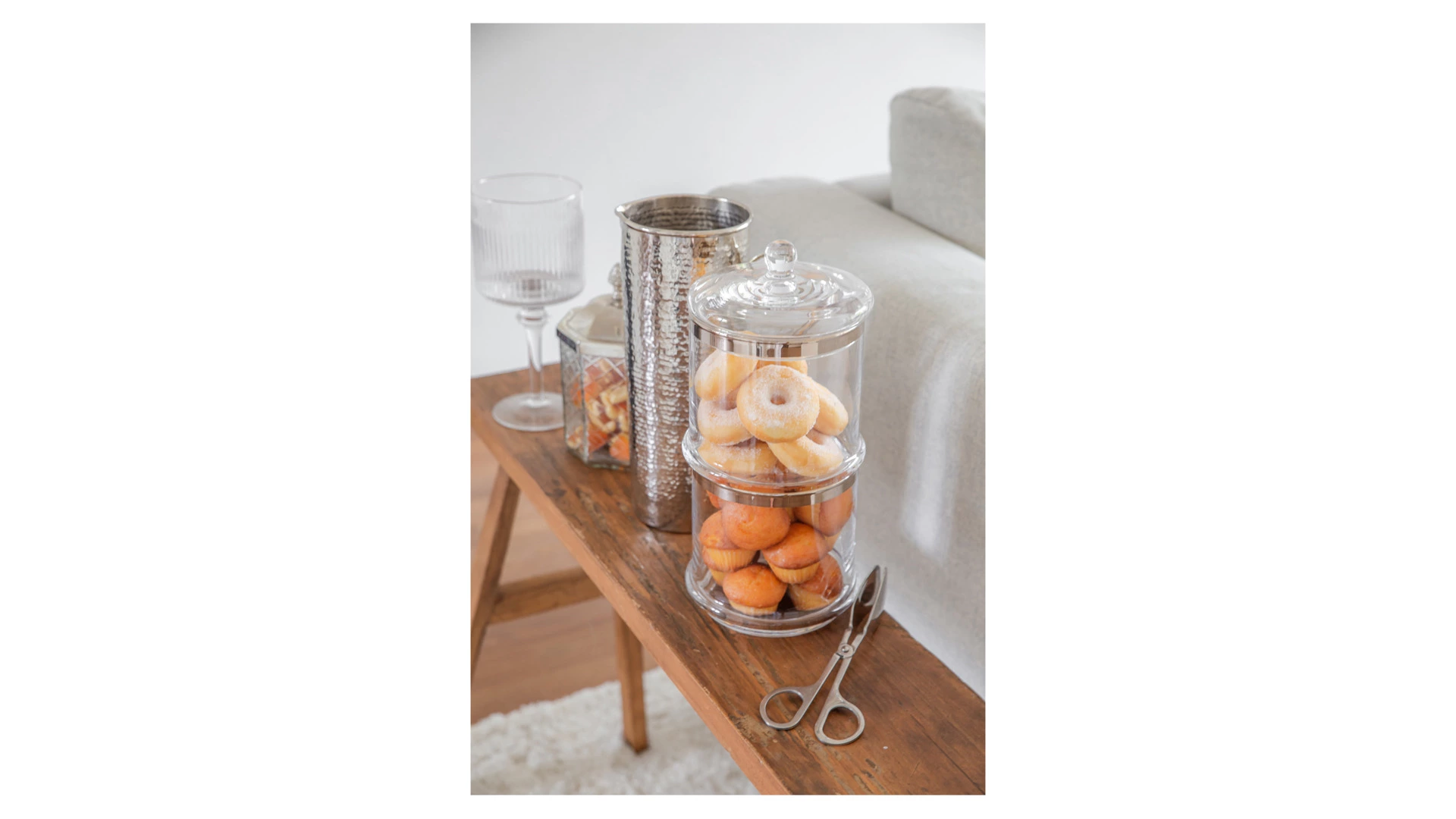 Банка для конфет с крышкой двухъярусная Edzard Лия d13хh29 см, выдувное хрустальное стекло