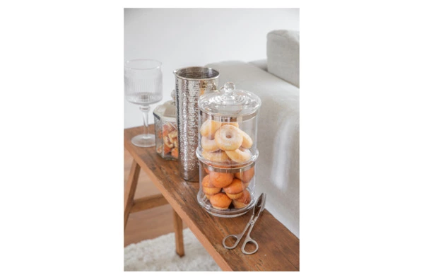 Банка для конфет с крышкой двухъярусная Edzard Лия d13хh29 см, выдувное хрустальное стекло