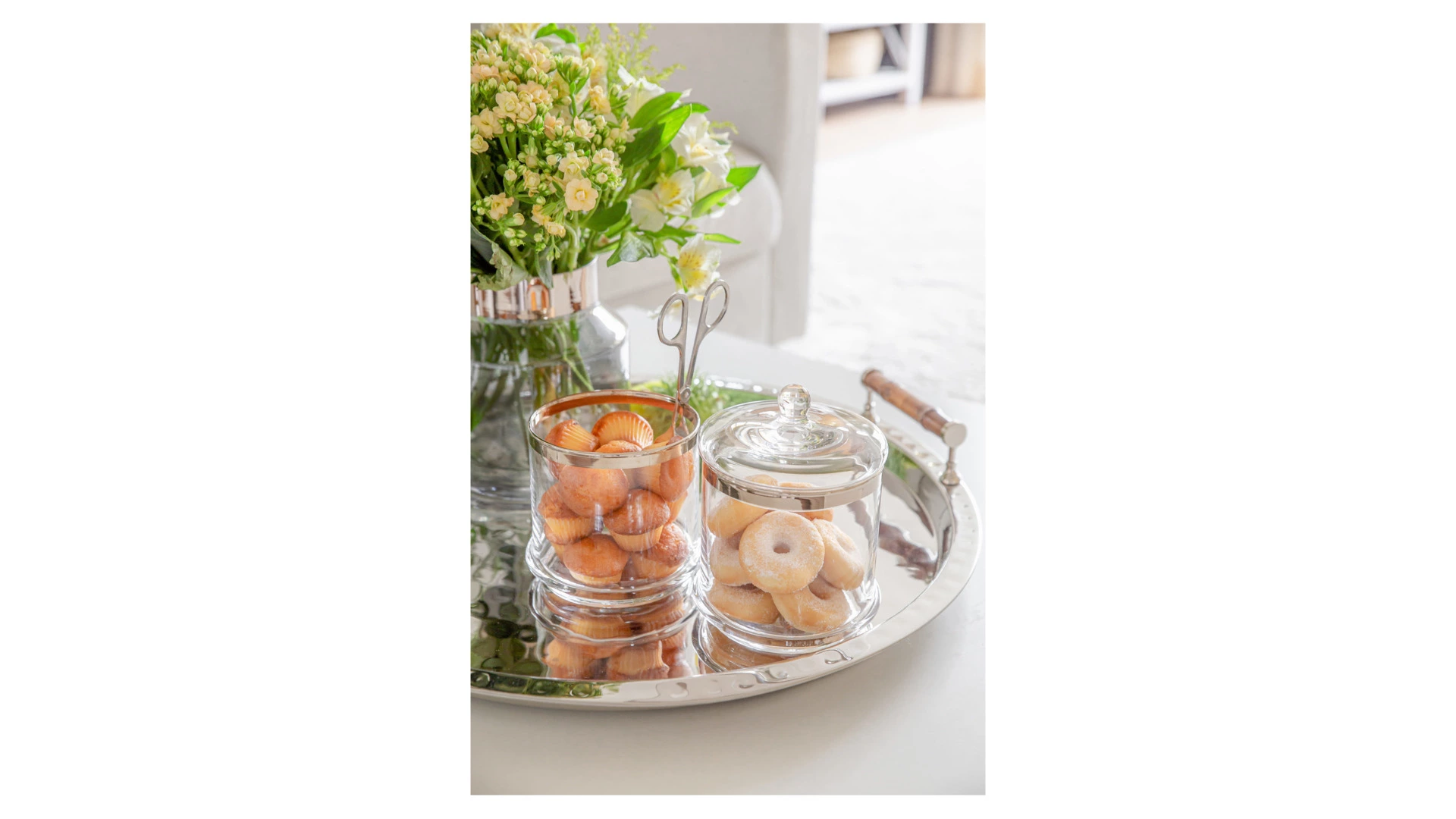 Банка для конфет с крышкой двухъярусная Edzard Лия d13хh29 см, выдувное хрустальное стекло