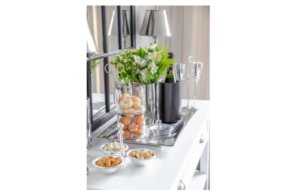 Банка для конфет с крышкой двухъярусная Edzard Лия d13хh29 см, выдувное хрустальное стекло