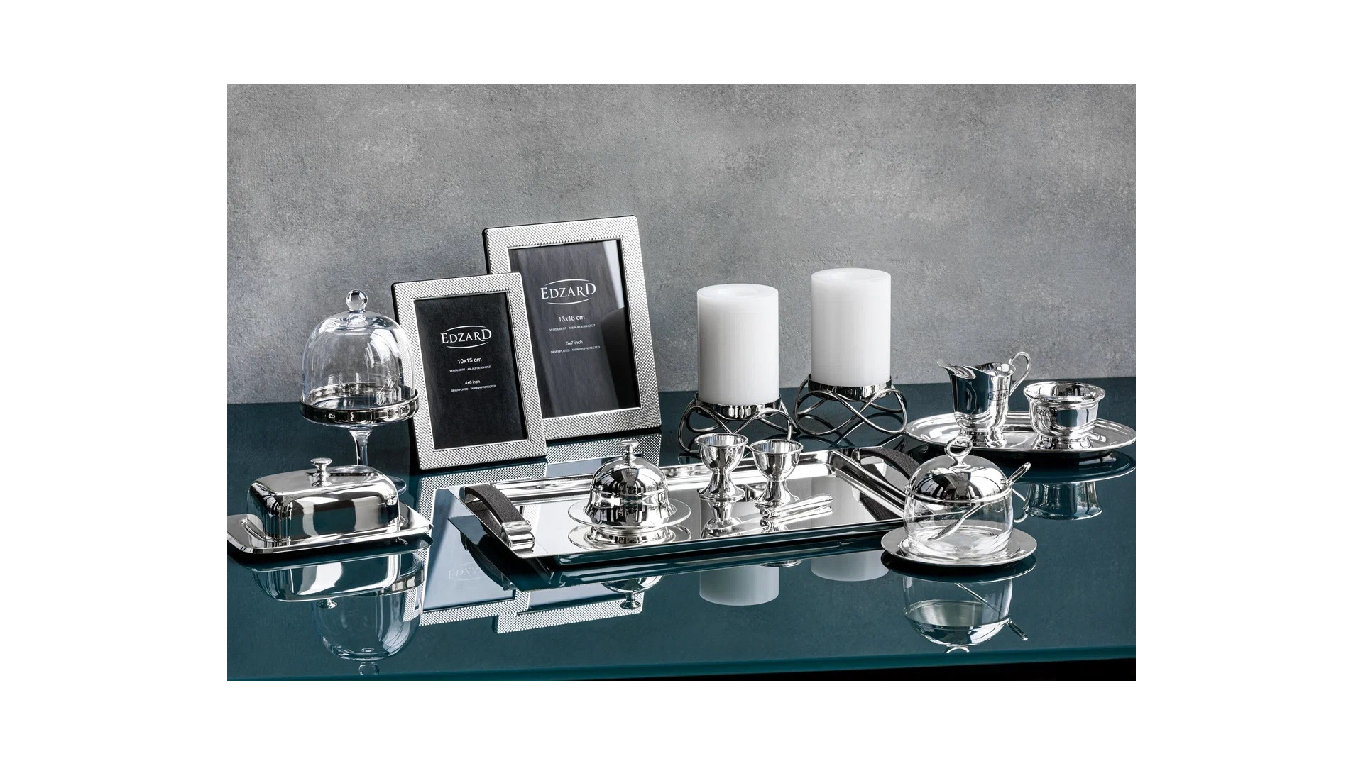 Набор подсвечников Edzard Бастия с подставками для чайной свечи Корнелиус Д11,5хН5 см, 4 шт, никель,