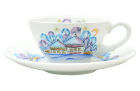 Чашка чайная с блюдцем Семикаракорская керамика Вечер на хуторе 300 мл, фаянс