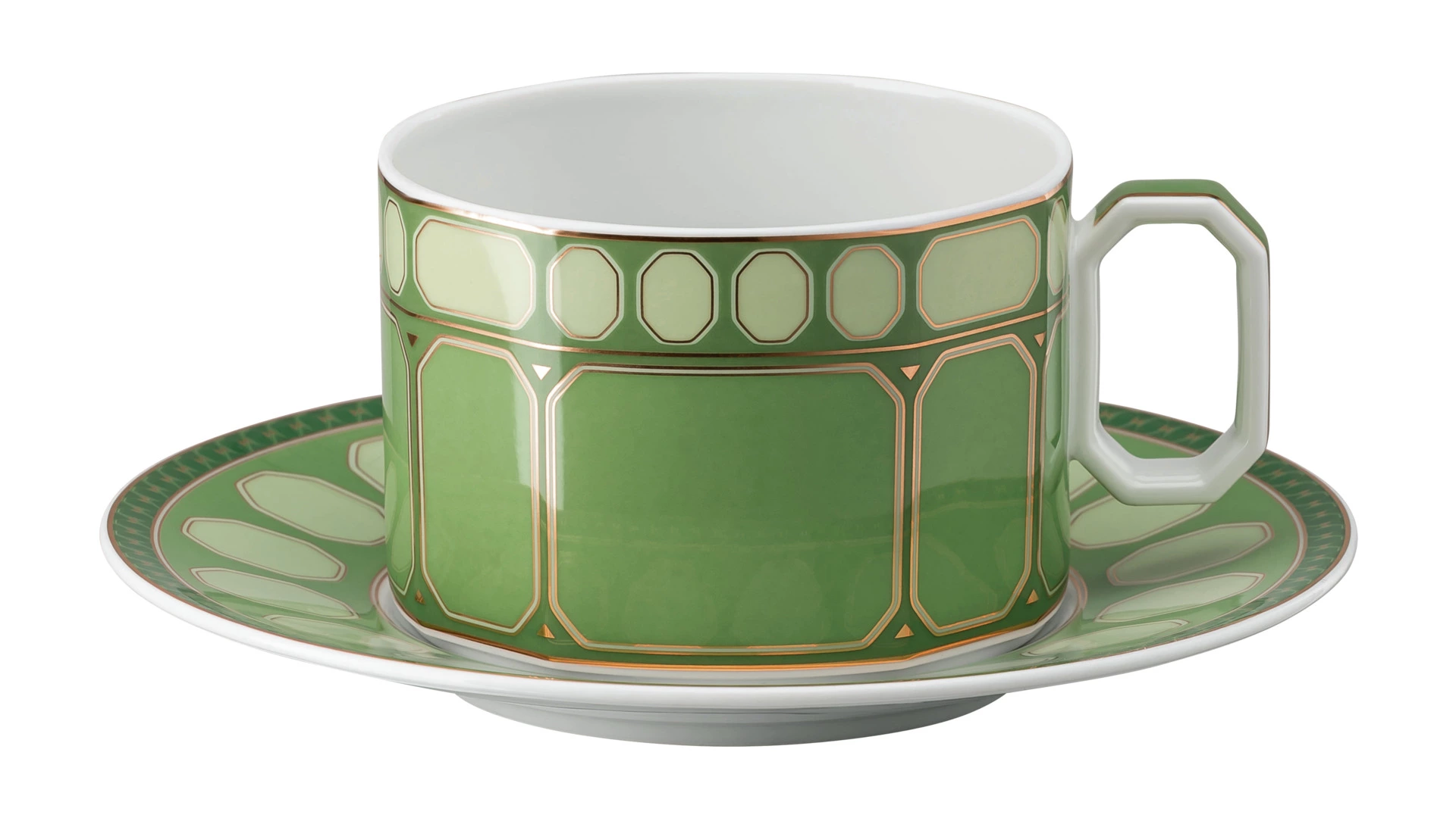 Сервиз чайный Rosenthal Swarovski Сигнум 6 персон, 15 предметов, фарфор, зеленый