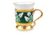 Чашка кофейная с блюдцем Русские самоцветы с эмалью 56,81 г, серебро 925
