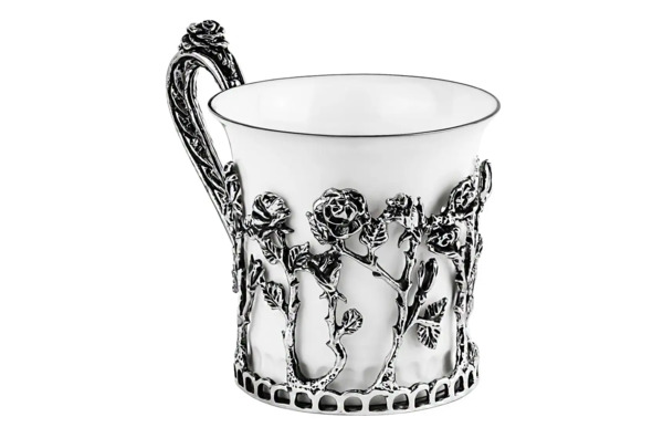 Набор чашек кофейных в футляре АргентА Розалия 86,24 г 2 предмета, серебро 925