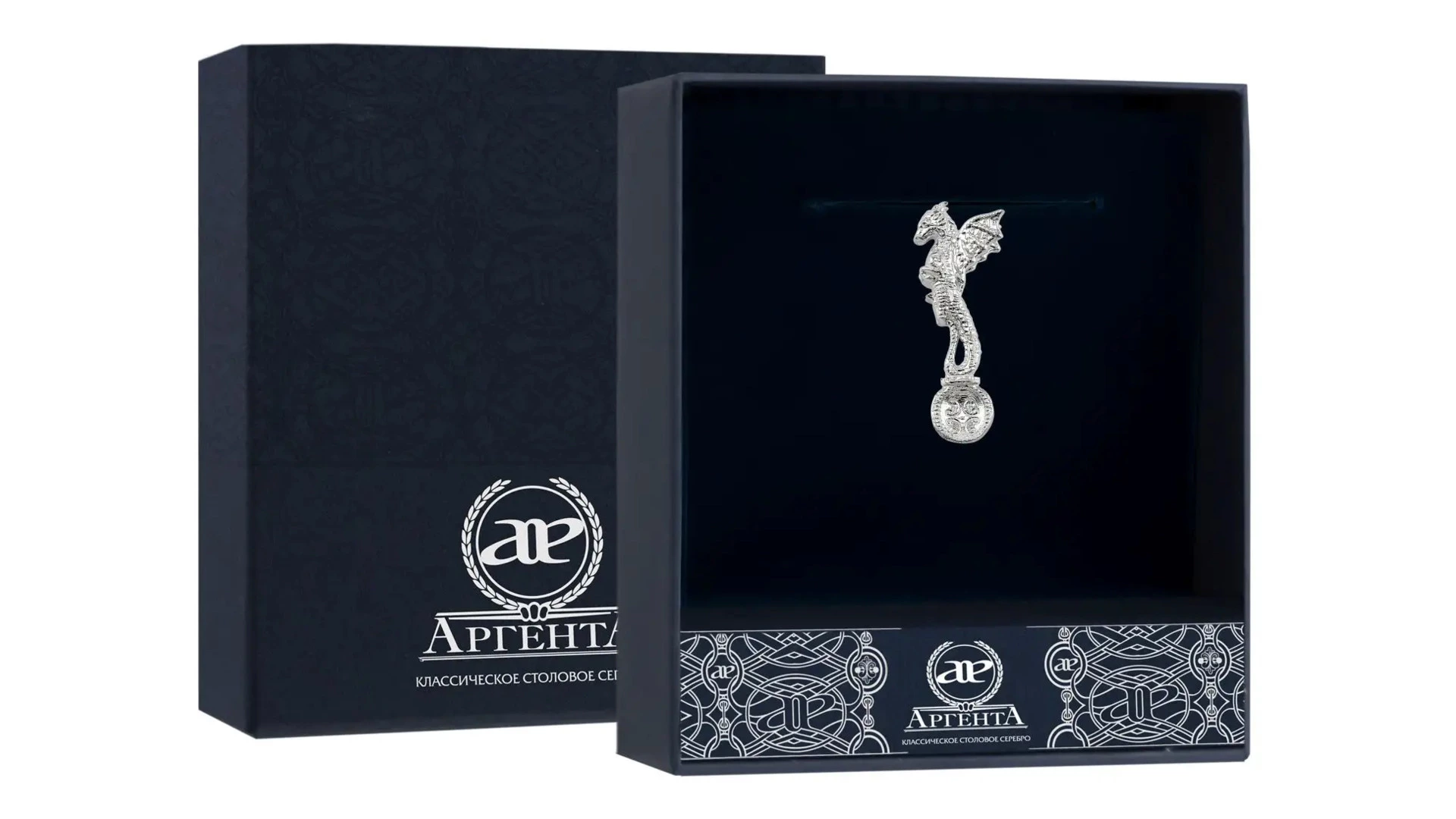 Ложка сувенирная в футляре АргентА От Души Дракон 3,22 г, серебро 925