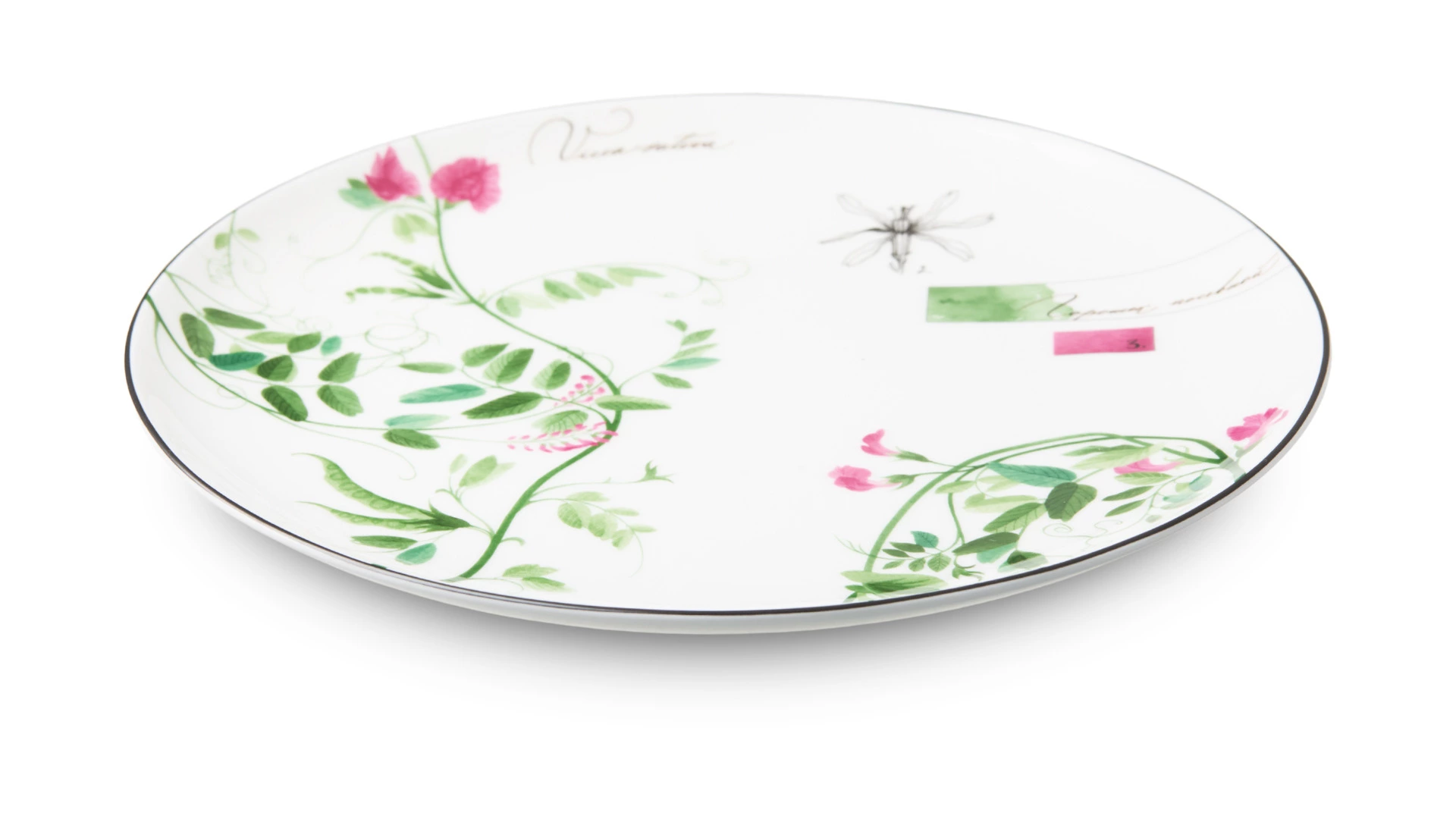 Тарелка обеденная Shirokov Скетчбук Горошек 27 см, фарфор костяной