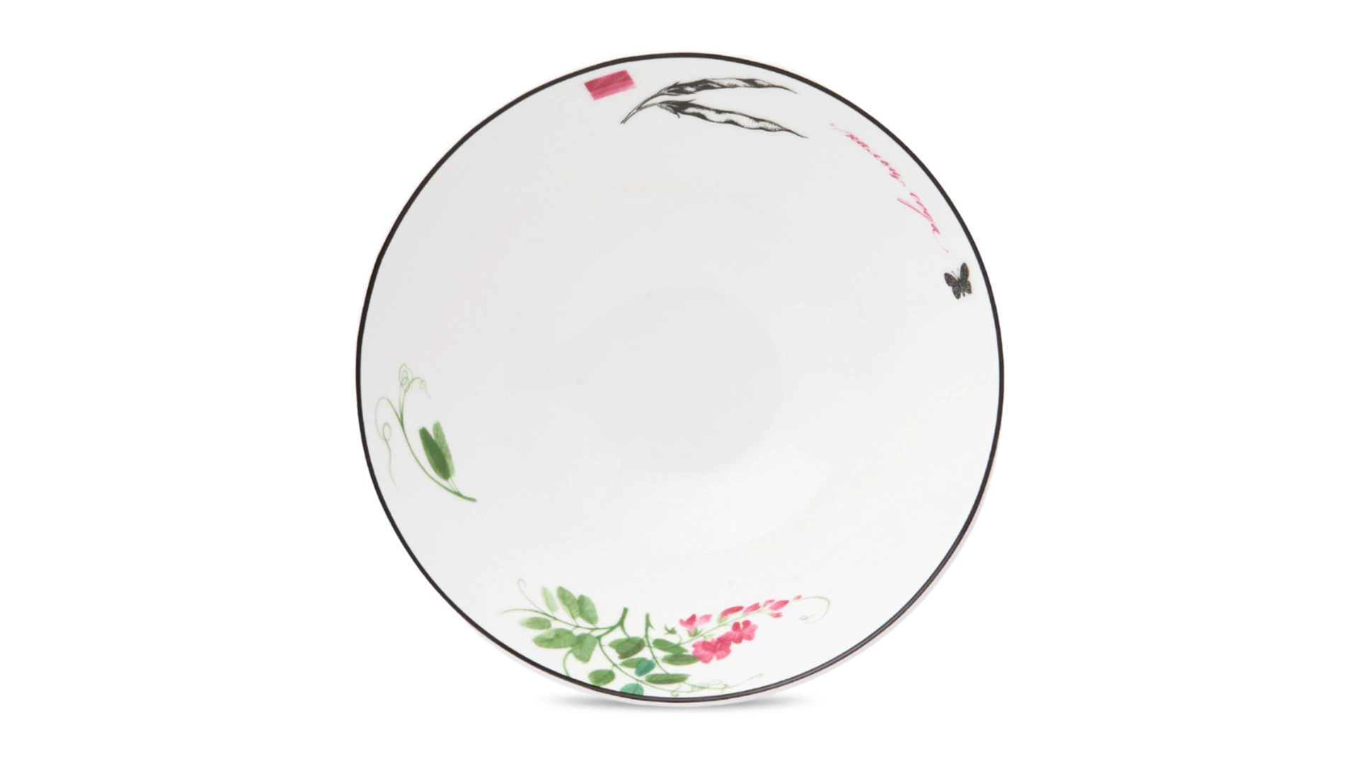 Тарелка суповая Shirokov Скетчбук Горошек 460 мл, фарфор костяной