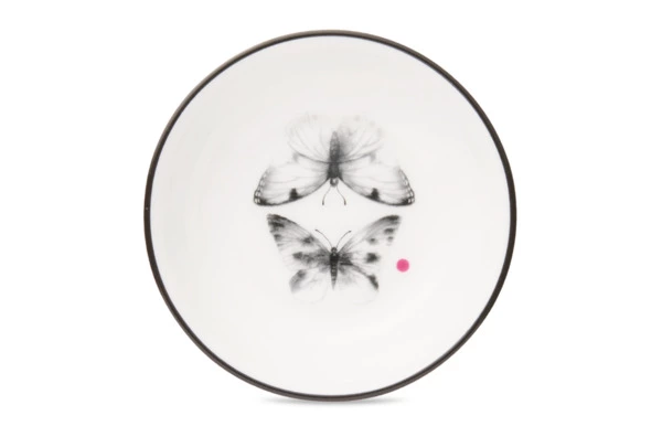 Розетка Shirokov Скетчбук Бабочки 8 см, фарфор костяной