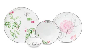 Сервиз столовый Shirokov Скетчбук Горошек на 4 персоны, 16 предметов, фарфор костяной,  п/к