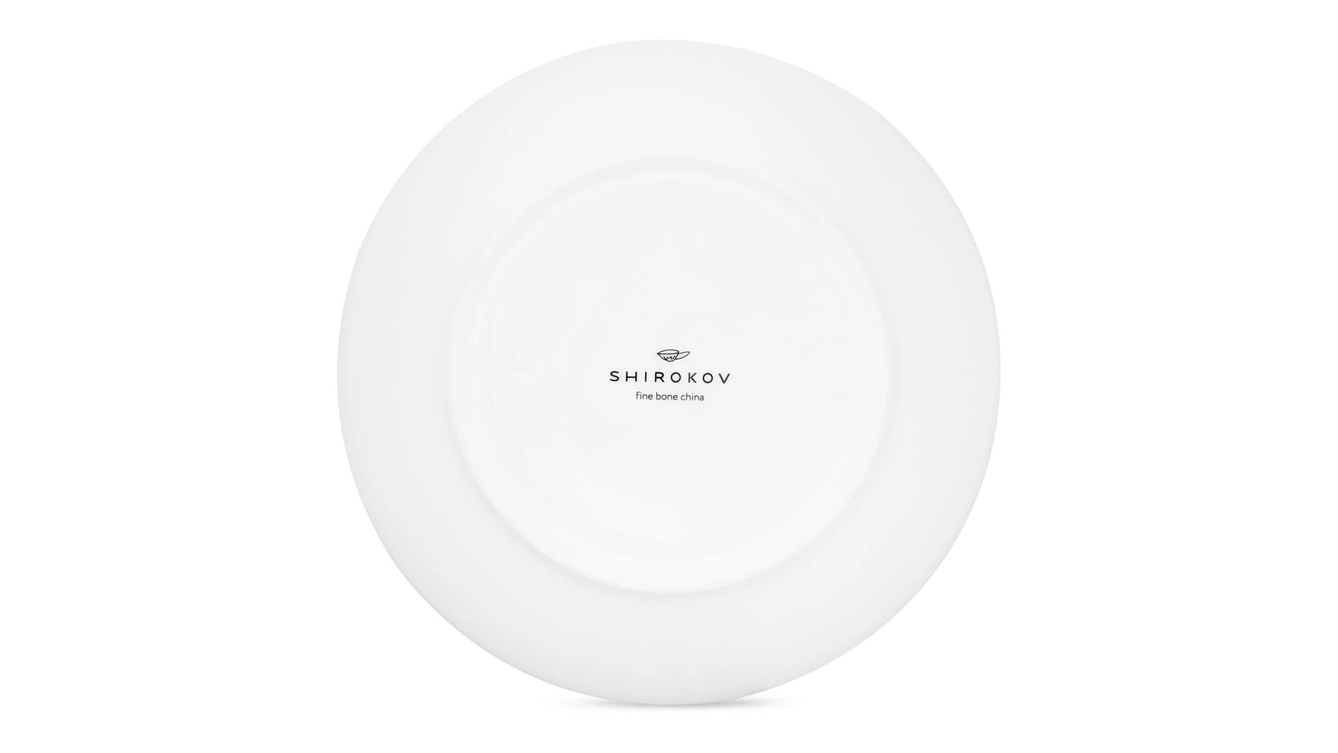 Тарелка закусочная Shirokov Мемфис 20,5 см, голубой кант, фарфор костяной