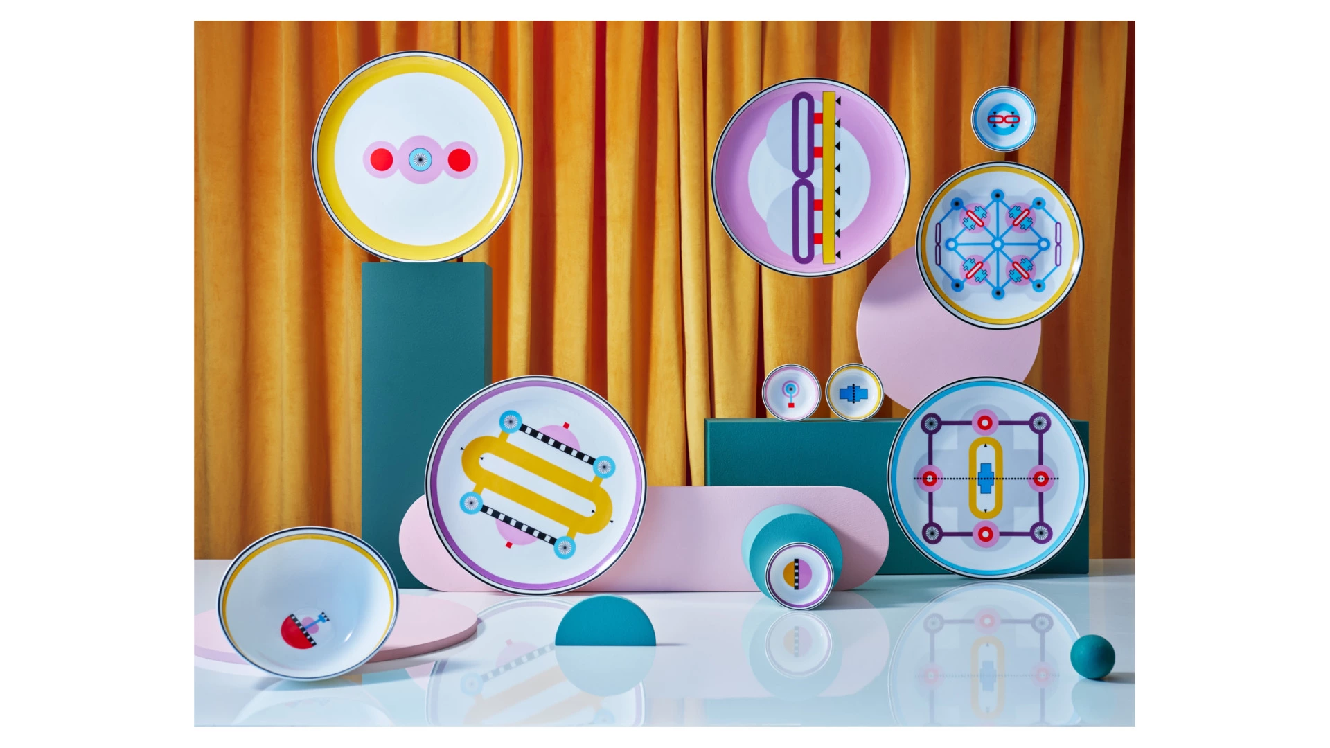 Тарелка суповая Shirokov Мемфис 460 мл, голубой кант, фарфор костяной