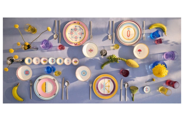 Тарелка суповая Shirokov Мемфис 460 мл, голубой кант, фарфор костяной